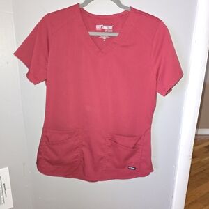 Grey's Anatomy Women's Red Scrub Top